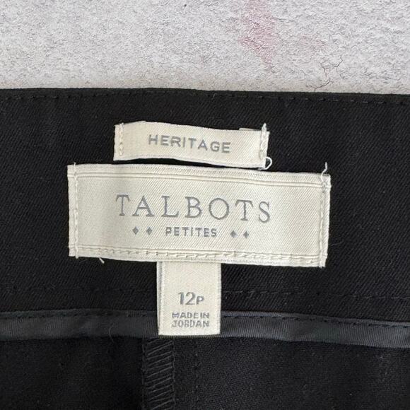 Talbots Pants Women's Size 12 Petite Heritage Black Cropped Casual Career - Picture 4 of 8